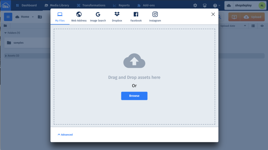 Cloudinary Drag & Drop