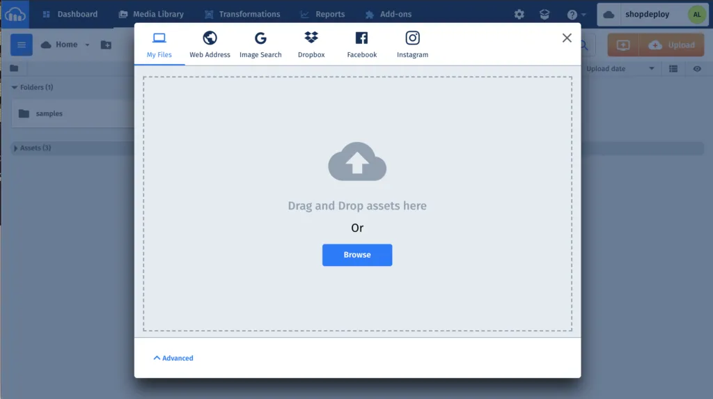 Cloudinary Drag & Drop